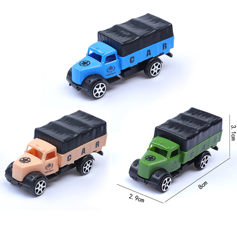 Small toy cartoon mini military engineering pull back toy car factory price wholesale bare car accessories one yuan store toy