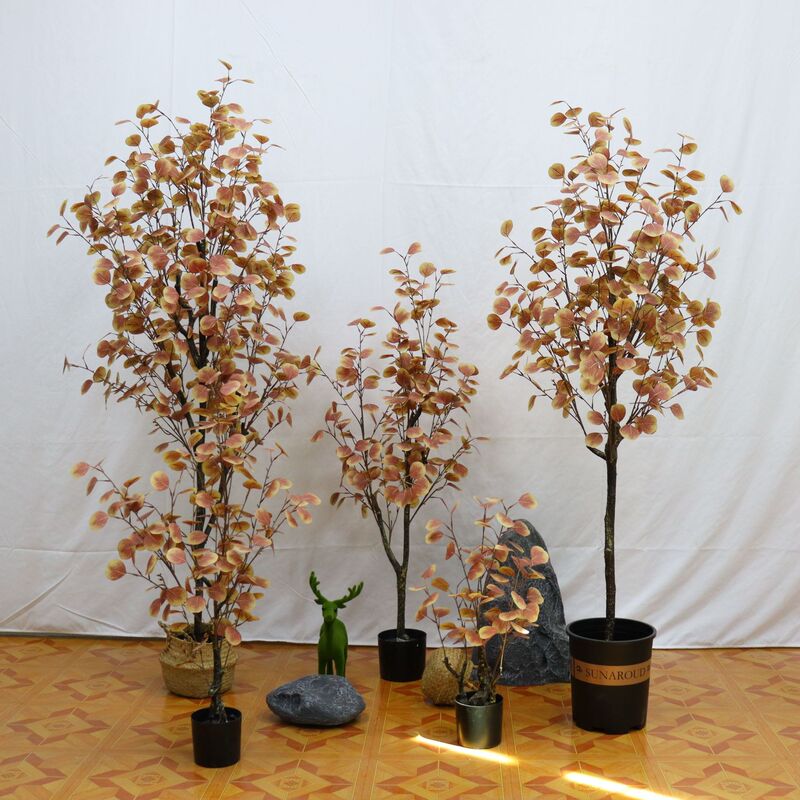 Simulation Eucalyptus Money Tree Potted Home Living Room Decoration Floor Decoration Green Planting Autumn Money Tree Bonsai