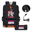 Backpack charging for traveling, pencil case, case bag, set, suitable for import, suitable for teen