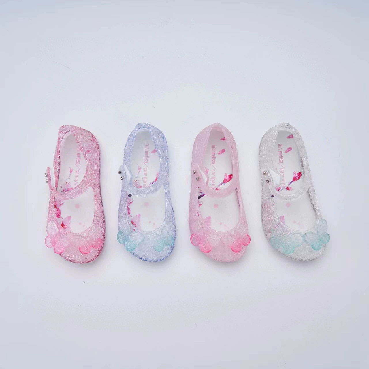 Новые сандалии Melissa 2024 для девочек, пляжная обувь, сандалии «птичье гнездо» с бабочками, в стиле Chanel