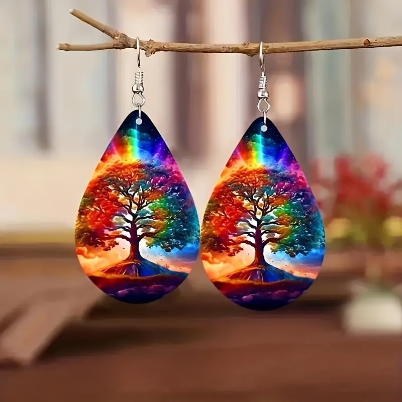 acrylic ethnic fashionable earrings drop-shaped