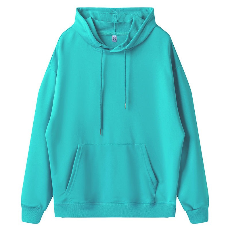 Sudadera con capucha de moda, de tejido fino, cómoda, sin bolitas, con hombros caídos, versátil, para otoño, de color sólido, estilo casual, personalizable