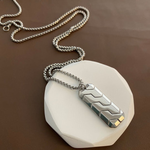 New Japanese and Korean Ins Cold Fashion Men's Hexagonal Tire Pattern Pendant Hip-Hop Personalized Fashion Necklace