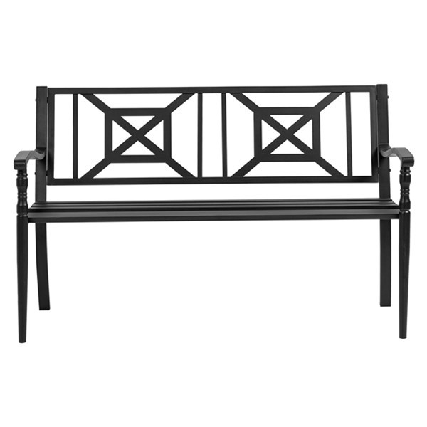 2-seat park lounge chair outdoor steel bench with armrests and…