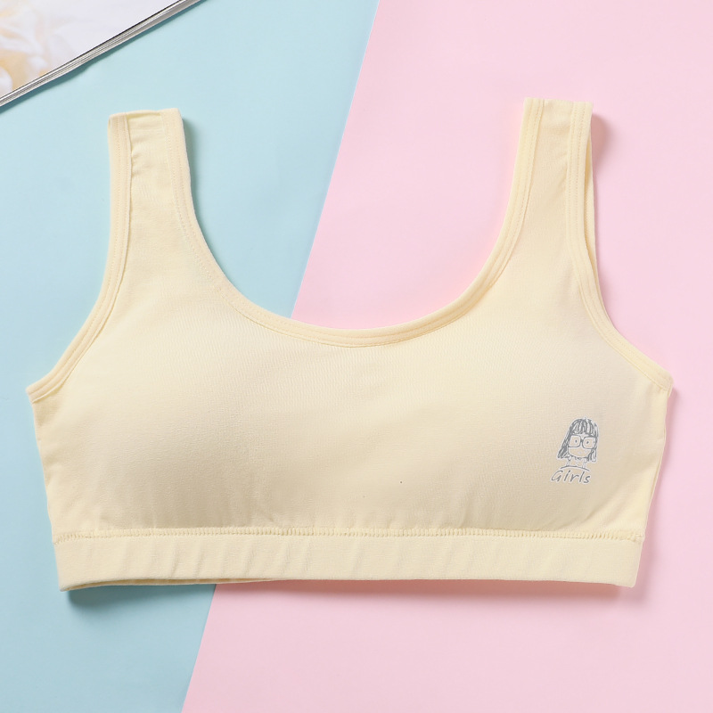 Sujetador de la muchacha de algodón estudiante ropa interior de la muchacha delgada ropa interior de desarrollo temprano de la Escuela Secundaria transpirable ropa interior inalámbrica