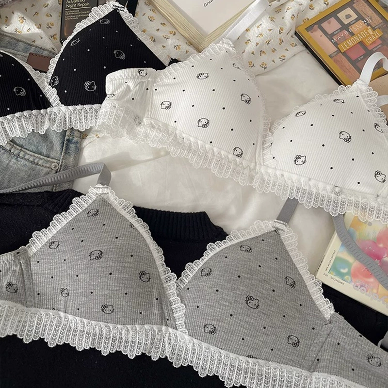 Cute lace underwear, comfortable push up bra, thin breathable wireless bra