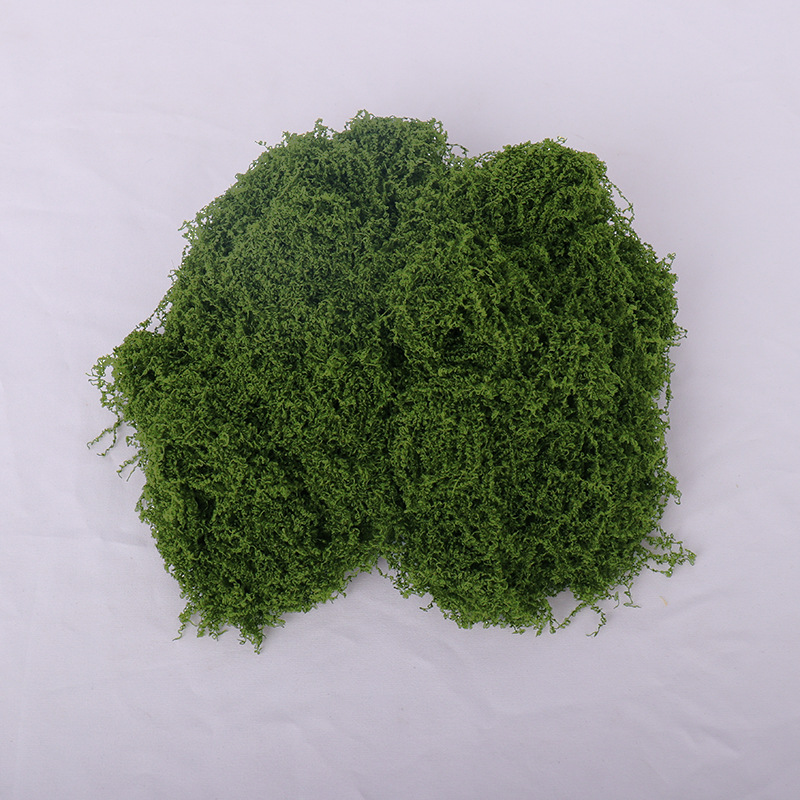 Vegetative green filamentous plush moss