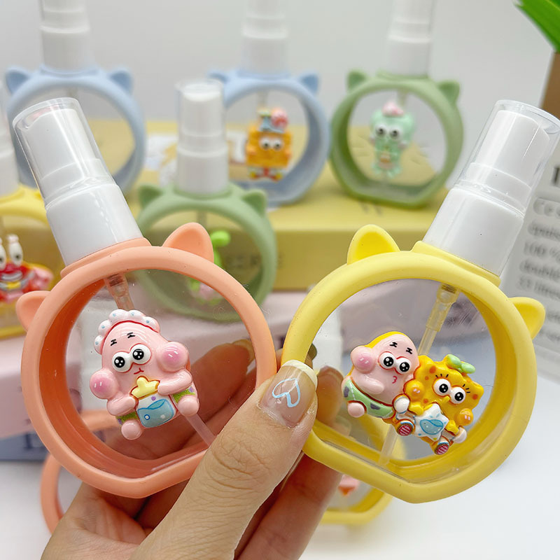 Cartoon Spray Bottle for Students, Compact and Portable, Floral Water Mosquito Repellent Refillable Bottle, Summer Hydrating Ins Spray Head Perfume Bottle