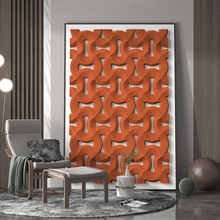现代极简红色立体感平面拼图客厅玄关装饰画沙发背景墙壁竖版挂画