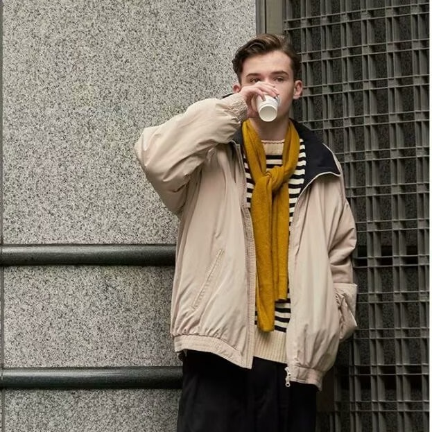 Chaqueta acolchada de algodón ligero para hombres chaqueta acolchada de algodón de invierno para hombres Otoño e Invierno Chaqueta de algodón corta para hombres abrigo de cuello de pie Delgado otoño para hombres