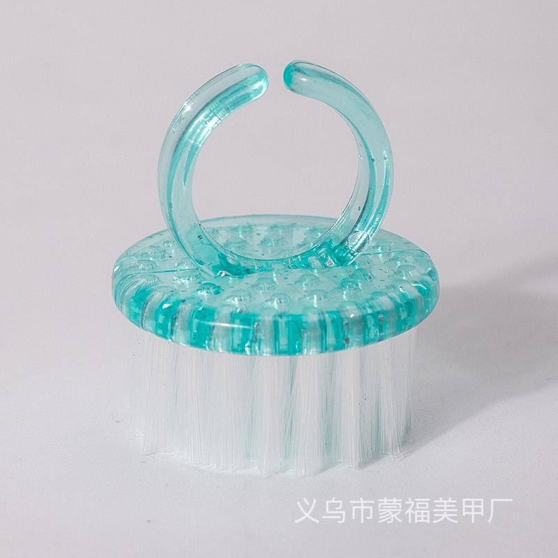 新款美甲指环刷软毛戒指刷短柄柔软扫灰尘清洁打磨指甲粉尘刷工具|undefined