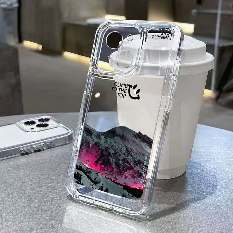 Funda para teléfono Blue Mountains compatible con Apple 17 Pro Max, a prueba de golpes, transparente para iPhone 16, estilo europeo y americano para 15, cobertura total para 14, 13