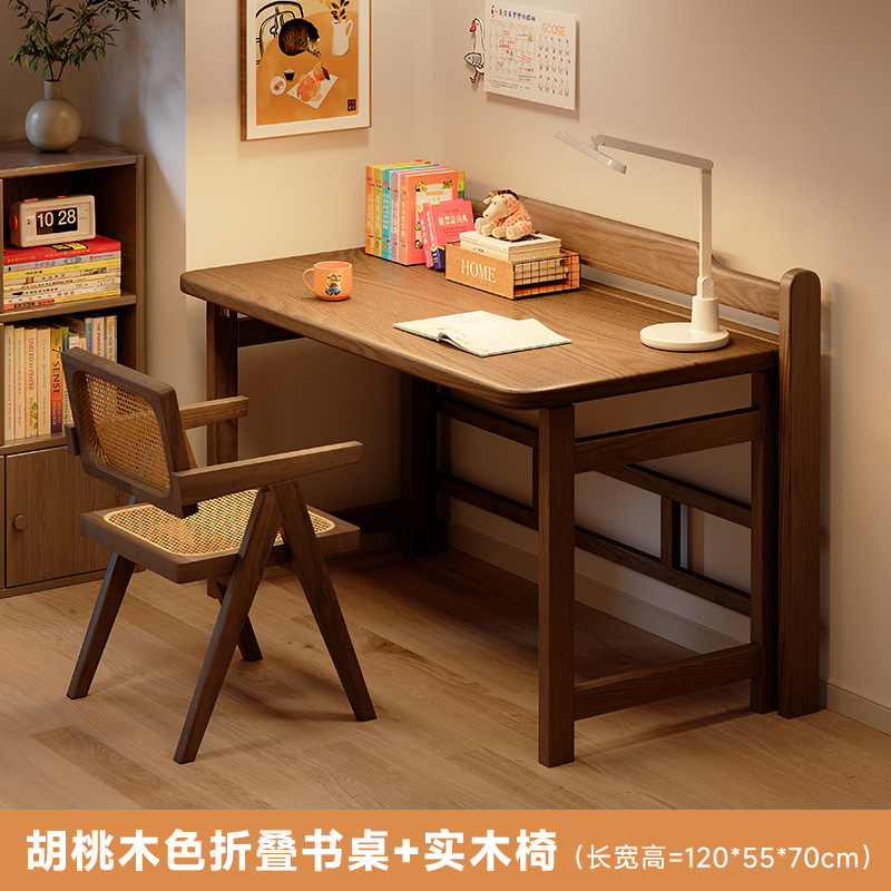 Escritorio plegable de madera maciza Dormitorio del hogar del estudiante Mesa simple Escritorio de escritorio junto a la cama Escritorio de estudio Escritorio de computadora Escritorio