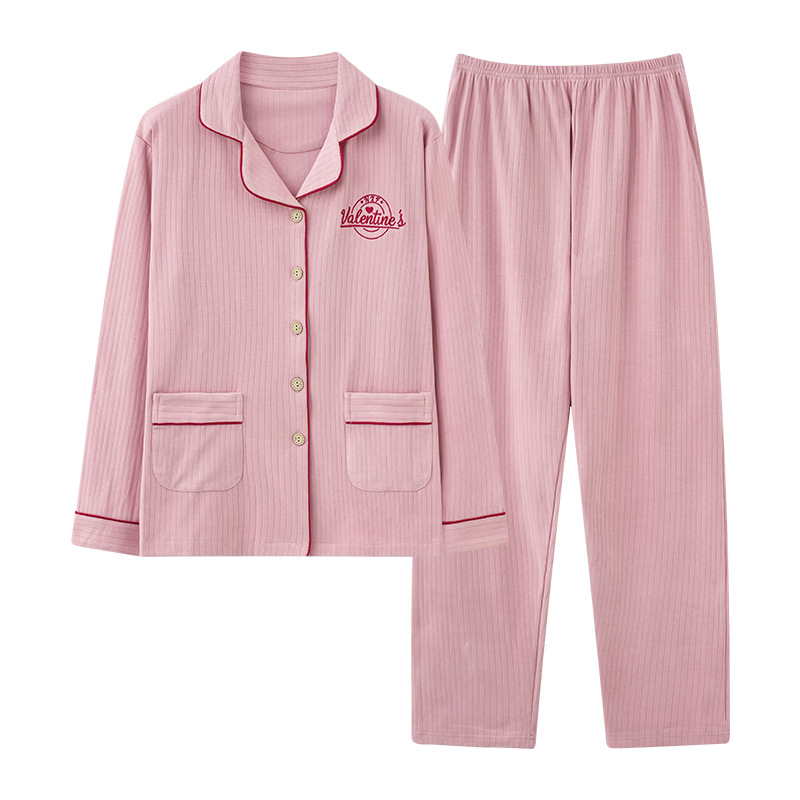 Pijamas de mujer, algodón puro, primavera y otoño, manga larga, cárdigan fino, talla grande, conjunto de ropa de estar holgada, se puede usar en el exterior, versátil.