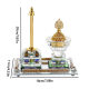 Square Golden Glass Plate Incense Burner Set Arabian Crystal Incense Insert Middle Eastern Perfume Bottle Ornaments Bakhoor