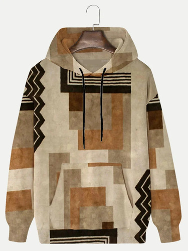  Cross-border Bestselling V-Neck Sweatshirt Fashion Trend 3D Print Men's Loose Trend Hooded Sweatshirt