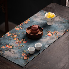 Xiangyunsha Tea Set New Chinese Style Zen Retro Table Runner Cloth Tea Table Heat Insulation Dry Brewing Tray Placemat Tea Mat Tea Utensil Accessories