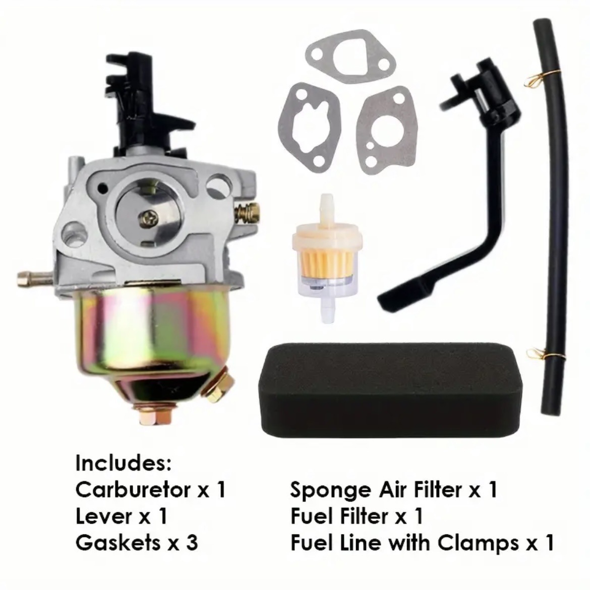 发电机全套化油器适配2300w4200w功率火花塞点火线圈及空气滤清器