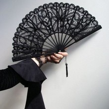 现货手工复古可折叠手持婚礼茶会蕾丝扇子旗袍走秀必备27CM新娘扇
