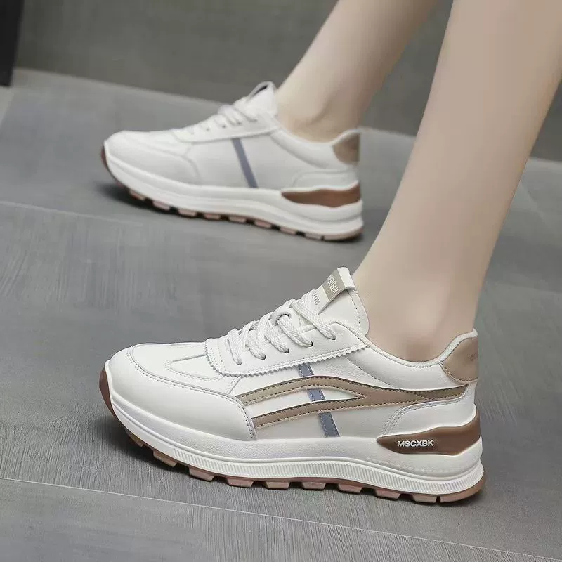 Крупно подошвенные повседневные ботинки Forrest Gump женские 2025 новый весной комфортные подъемные многофункциональные белые кроссовки лёгкие спортивные беговые