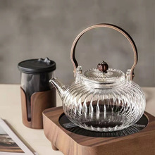 高硼硅玻璃茶壶围炉煮茶壶提梁灯笼壶蒸煮一体茶壶家用明火泡茶壶