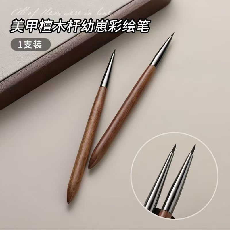 新しいサンダルウッドポールマニキュアペン、ショートユニバーサルペン、花びらフックラインペイントブラシ、ネイルツール|undefined