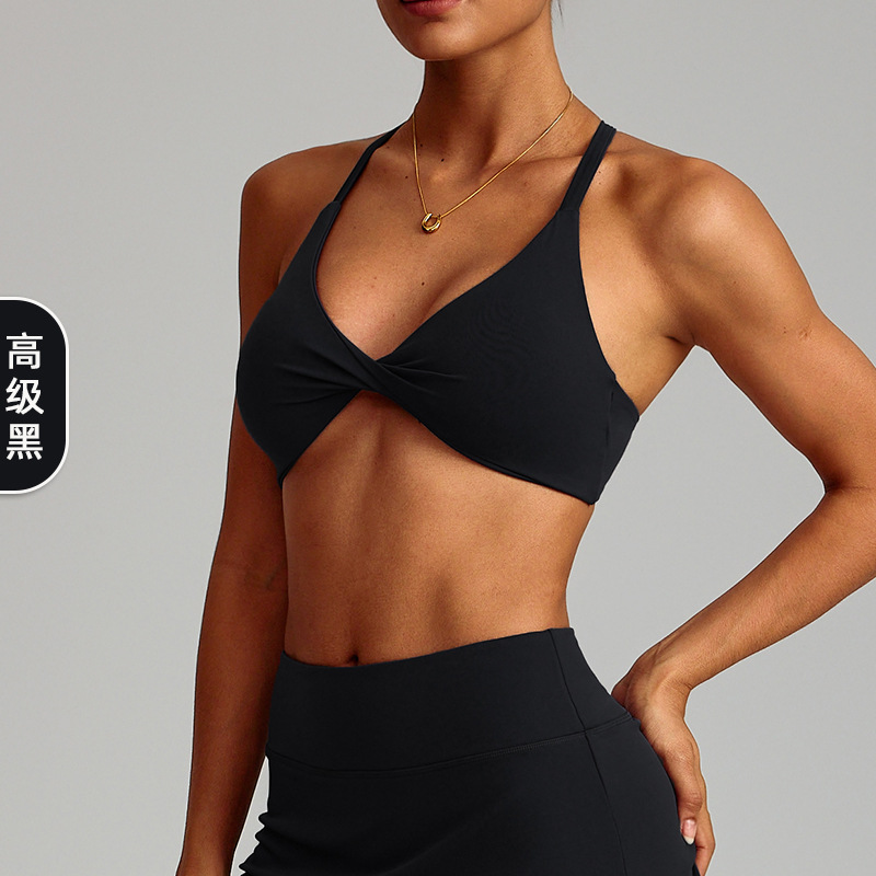 Ropa de yoga desnuda europea y americana sujetador de yoga deportivo ajustado de secado rápido para mujer