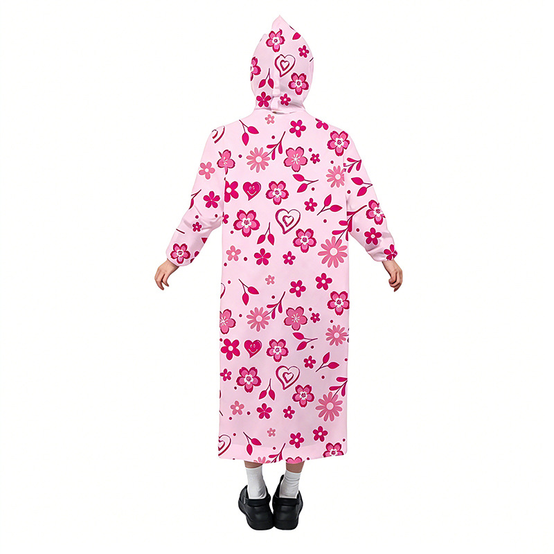 Impermeable Enterizo para Adultos con Estampado de PE Desechable para Senderismo y Viajes