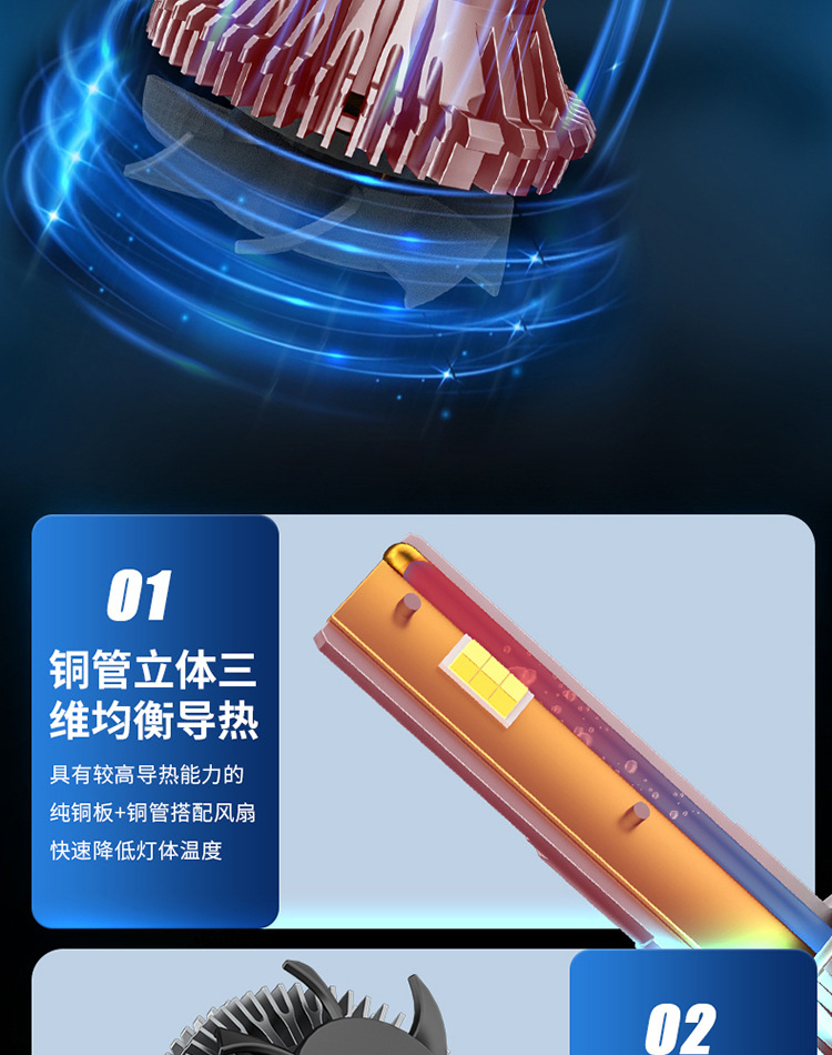 Cross-border car three-color headlight led laser H7 super bright 9005H11 far and near light H4 strong light H1 car bulb 9012