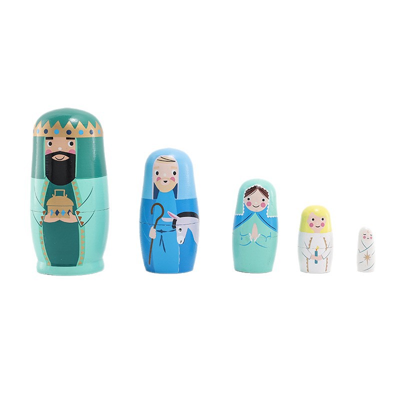 Russian Mauve 5 capas Rey Jesús Artesanía de madera Adornos San Valentín Regalos de Navidad Regalos transfronterizos