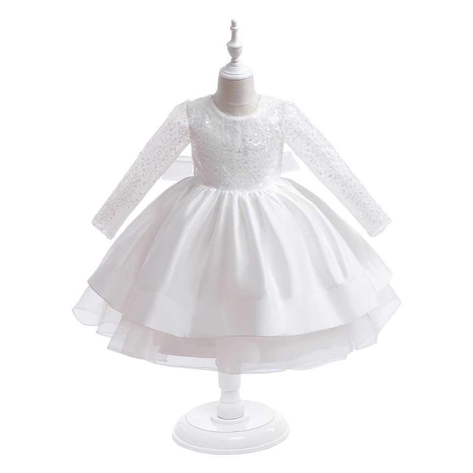 Vestido de niños de comercio exterior europeo y americano vestido de princesa pettiskirt vestido de rendimiento de piano vestido de malla de lentejuelas para niños