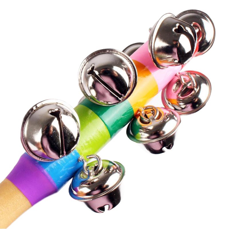 Venta al por mayor de madera Orff instrumento musical sonajero palo Bell Cruz bebé educación temprana música enseñanza Juguetes