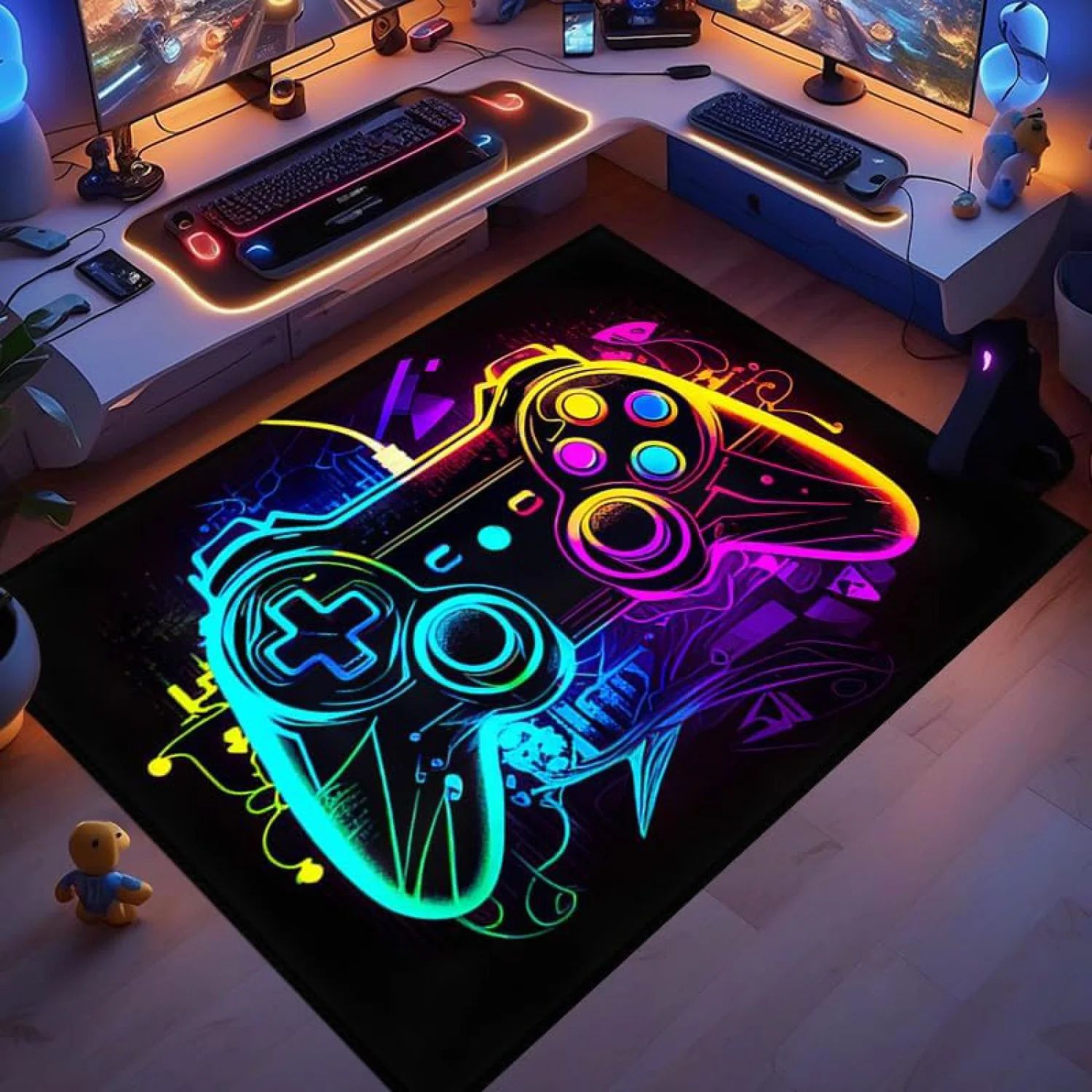 Transfronterizo Amazon 3D máquina de juego de colores alfombra e-sports SALA DE VIDEOJUEGOS manejar alfombra completa en stock al por mayor