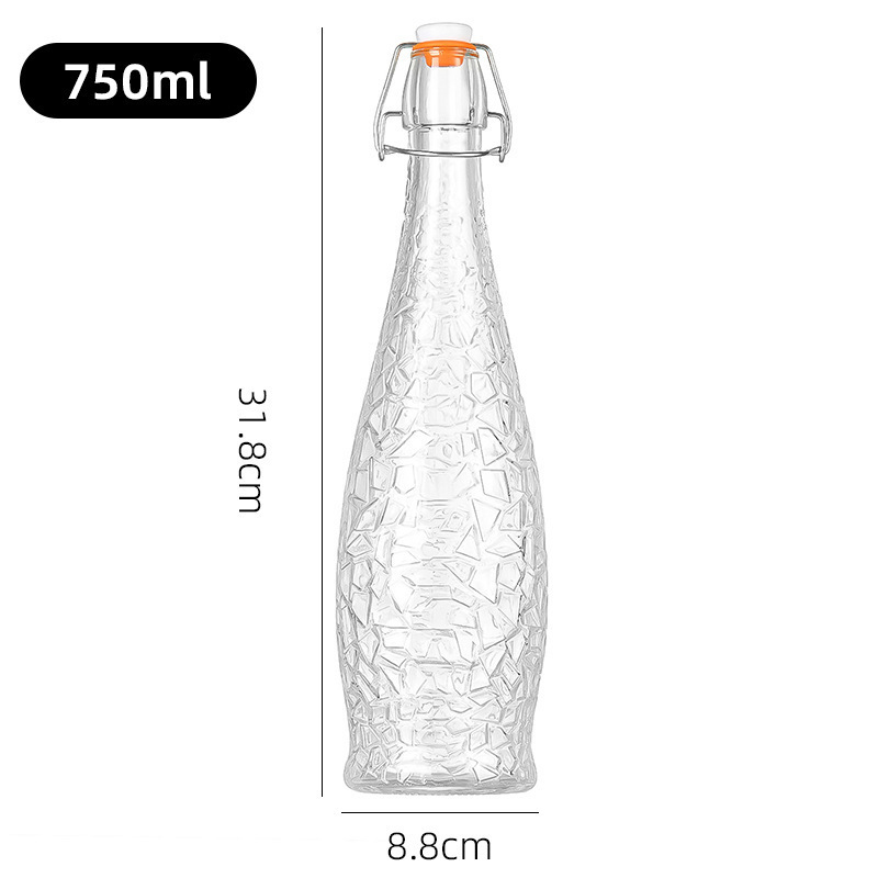 Botella de enzima de vidrio transparente de jugo de frutas botella de bebida de vino de frutas botella de vino de frutas de Amazon botella de vidrio caliente