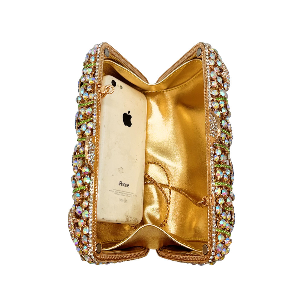 Estrictamente elegido bolso de piedra nuevo mundo submarino con diamantes bolso de cena bolso de banquete hueco lleno de diamantes bolso de mujer