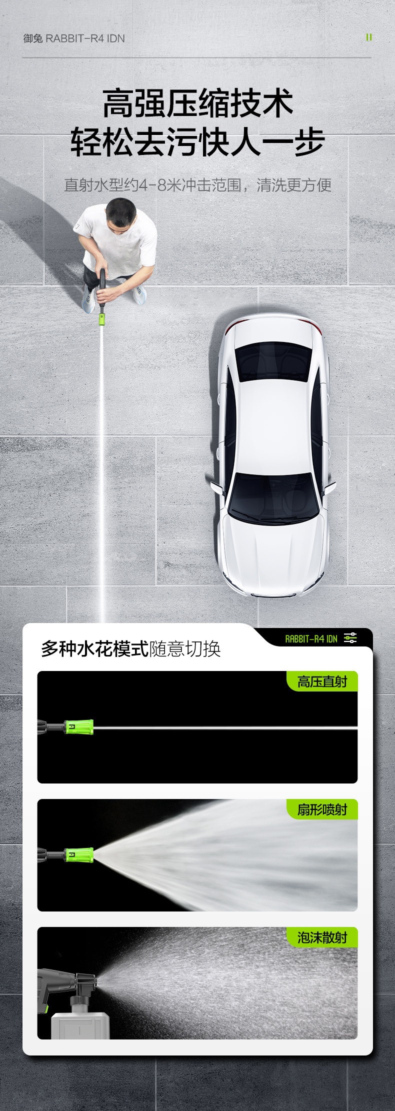 Greenfield Household Car Washing Machine, Sensor High-Pressure Cleaner, Car Cleaning Tool, 220V Water Gun, Water Pump, Silver Fox and Yutu Models