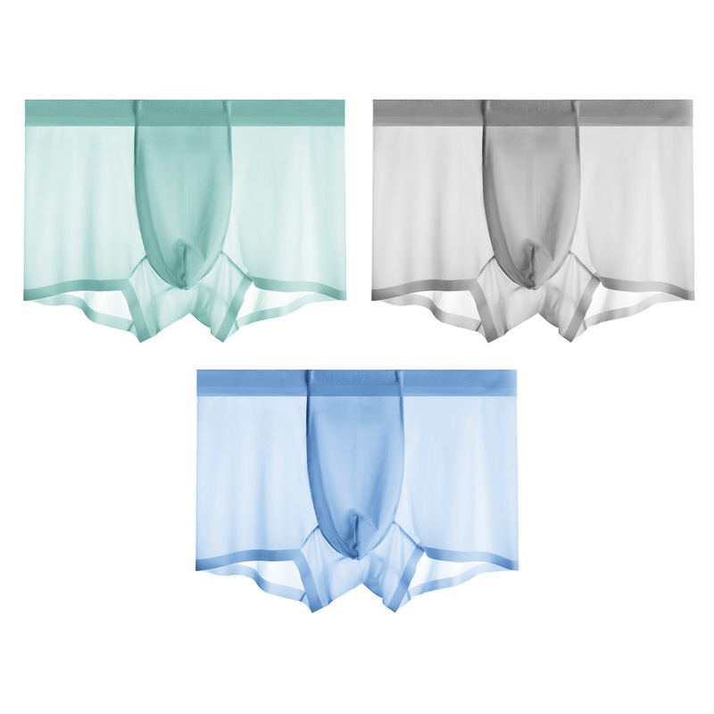 Processing and Customization of 80g Ultra-Thin Ice Silk Underwear Men's Boxer Briefs Silkworm Chrysalis Protein Traceless Mask Pants Men's Four Corners