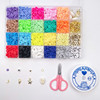 Ceramics, clay, set with letters, accessory, 20 colors, 6mm, suitable for import