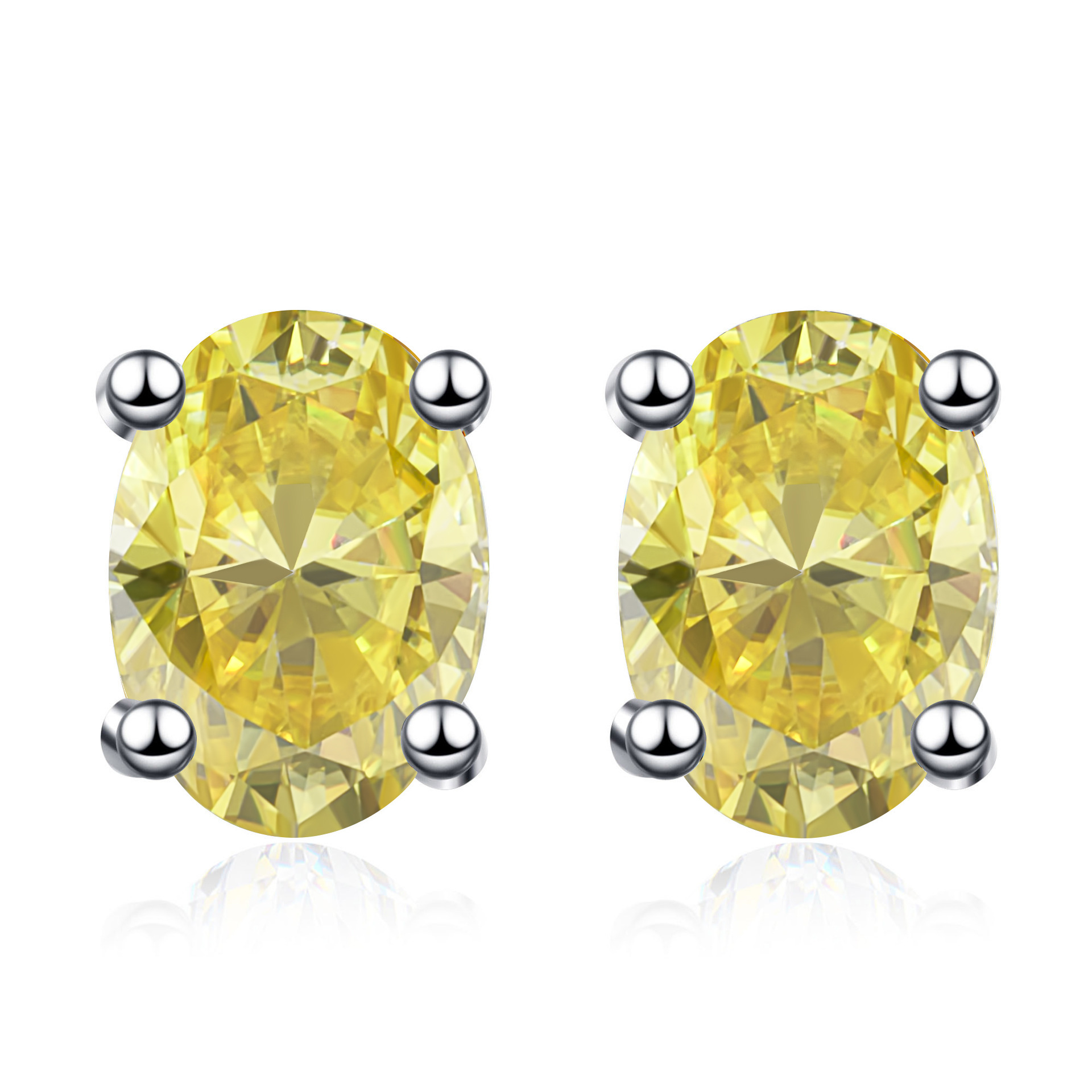 Color huevo 1CT moissanite orejetas rosa moissanite orejetas S925 joyería de plata esterlina exclusiva transfronteriza