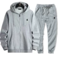 Gray zipper suit black