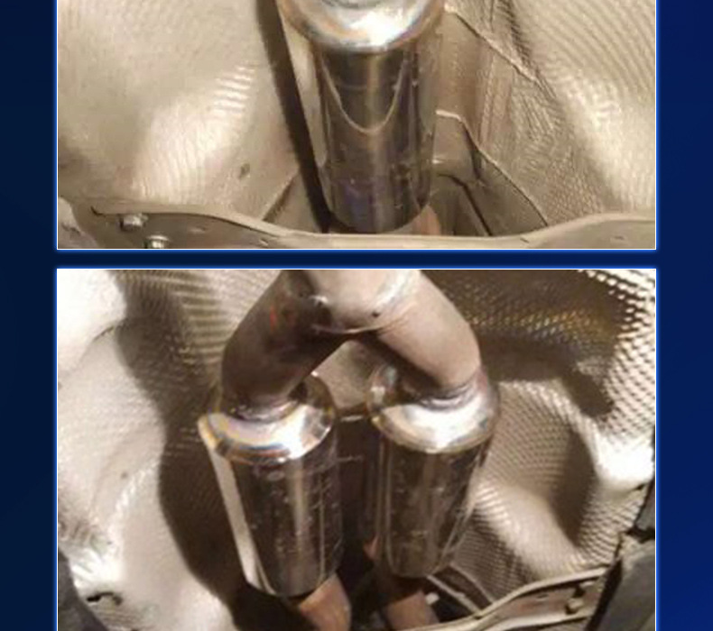 Car Modified Exhaust Pipe with Spiral Mid-Section Tornado Sound Effect, Stainless Steel Exhaust Pipe Manufacturer, In-Stock Wholesale Silencer