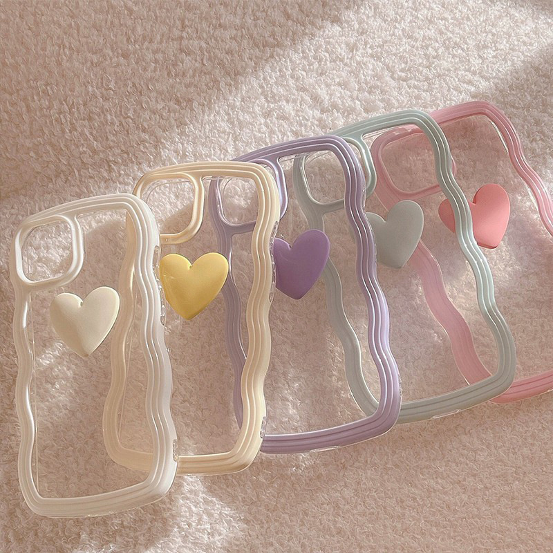 Title 4, Love Wave Border Phone Case Transparent 3D, pro...