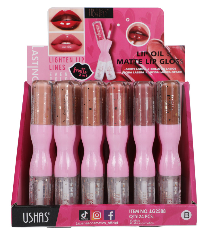 (caja de exhibición) USHAS Cosmetic transfronterizo 12 colores lipstick mate lipstick esmalte es fácil de colorear sin taza de lipstick