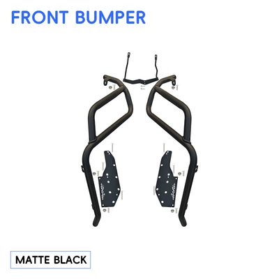 Suitable for CFMOTO AURA150 crash guards, front and rear exhaust pipe bumpers, rear rack, silver protective bars, modification (Motorcycle bumper) - blackreinforced-front-bumper