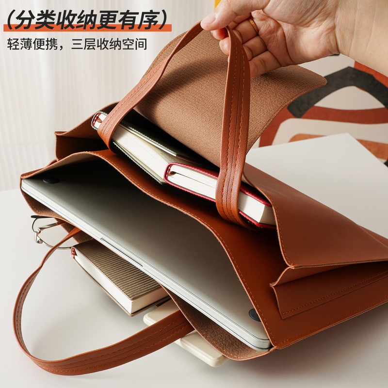 商务简约皮质办公手提文件包公文包按扣防水a4文件收纳档案袋定制|undefined