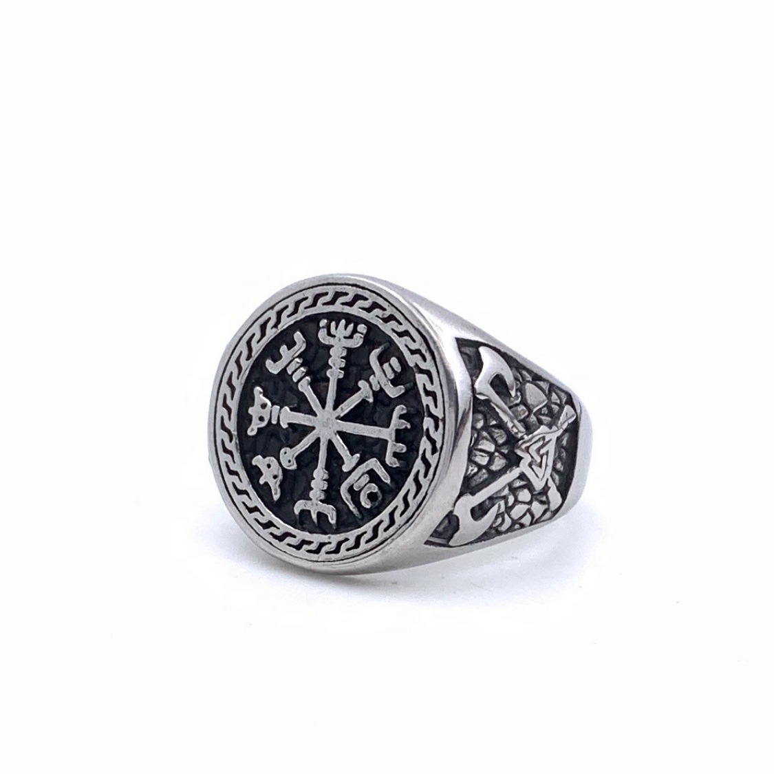 Letter, Axe Pattern Retro Punk Letter Axe 304 Stainless Steel Polishing Men's Rings