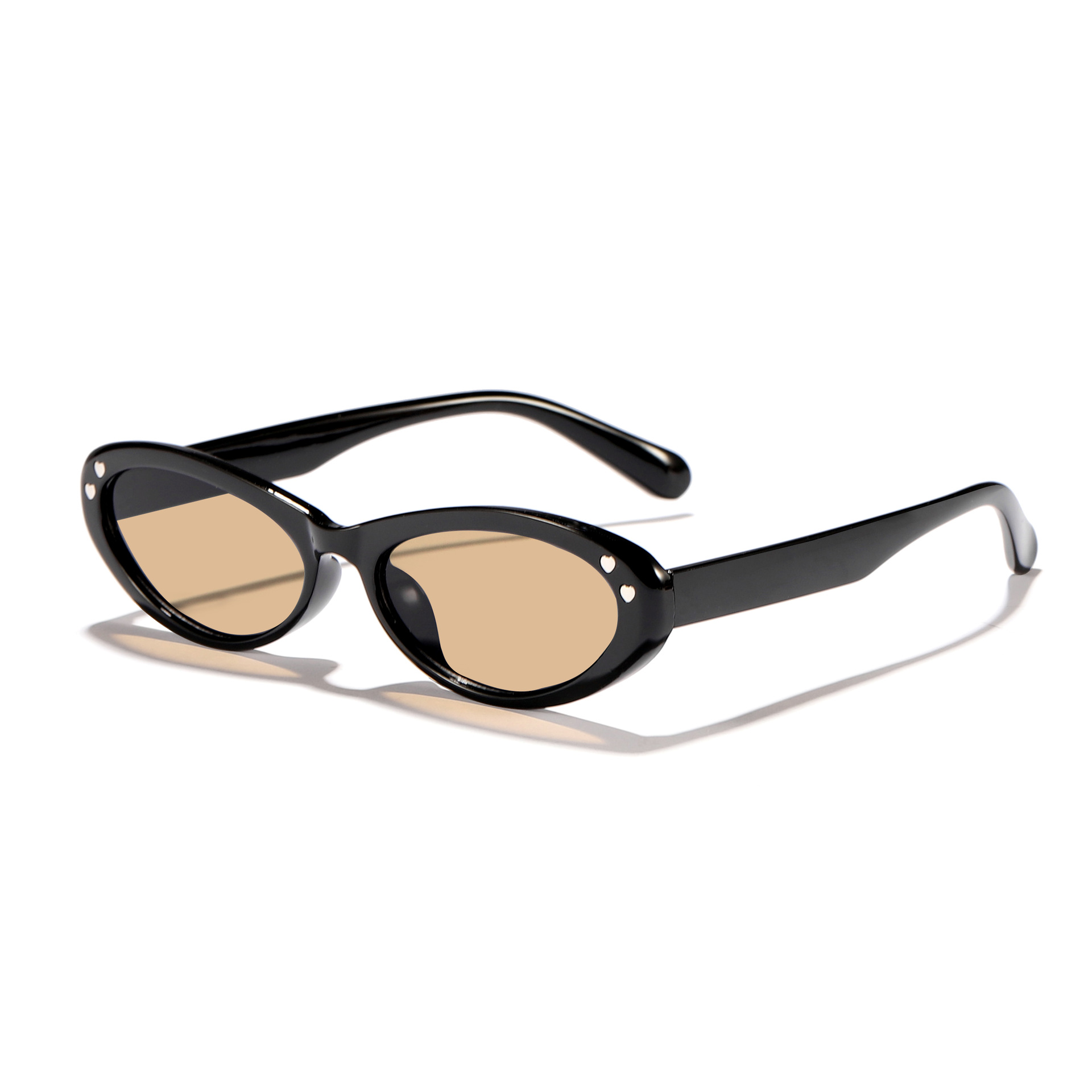 Gafas de sol de alta gama para hombres y mujeres con uñas de arroz en forma de corazón ovalado retro Tendencia de la moda europea y americana Gafas de sol con protección UV