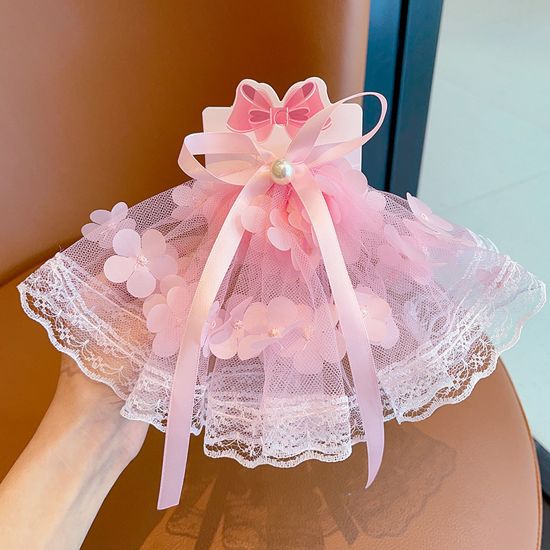 2024 nueva horquilla para niños, cinta de encaje de súper hada, horquilla de lazo, clip superior de temperamento de niña, tocado de niña