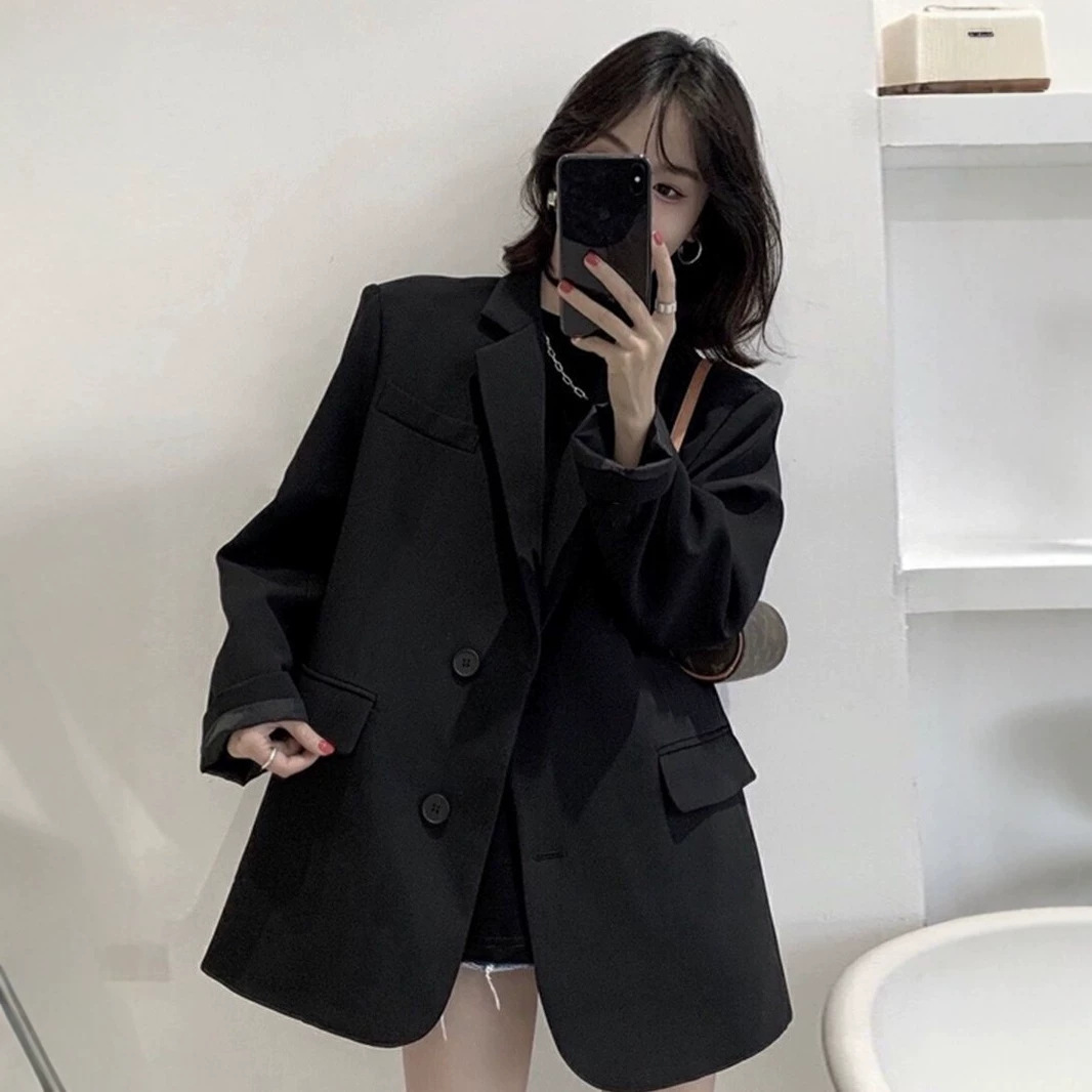 Small Top Black Suit Jacket Women's 2024 New Spring and Autumn Korean Casual Comfortable High-end Suit