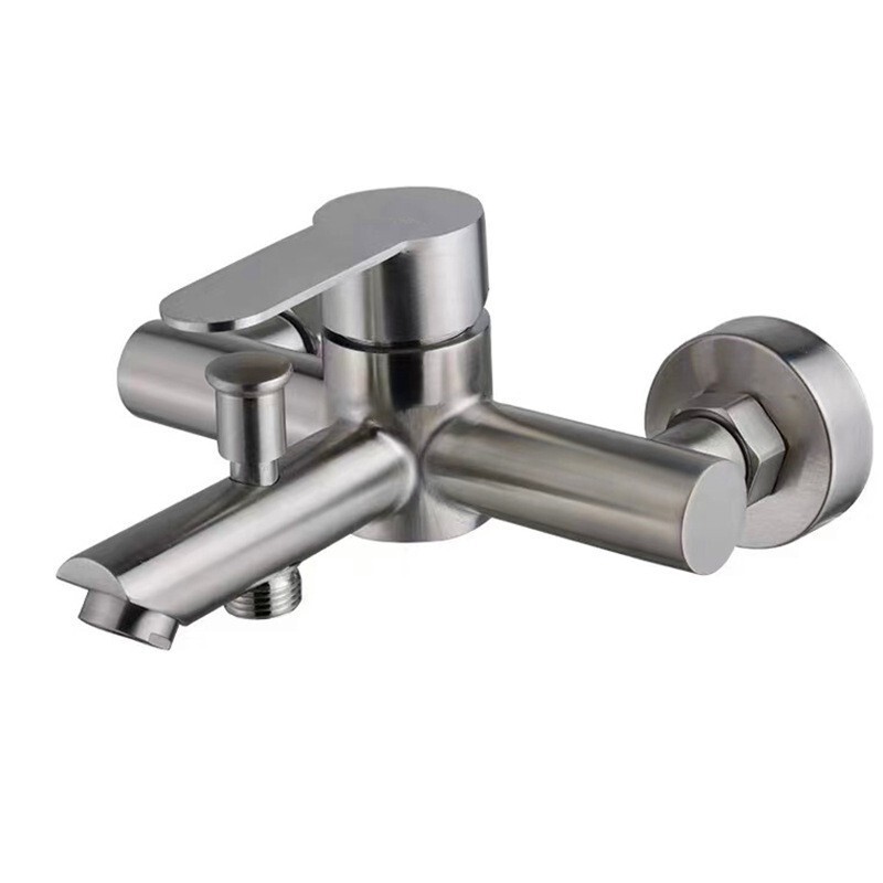 304 Stainless Steel Bathtub Faucet Shower Faucet Set Hot and Cold Water Mixing Valve Shower Triple Faucet Bathroom